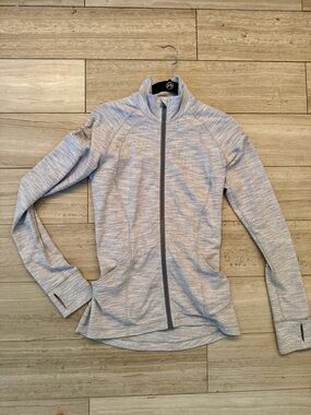 lululemon athletica Heathered Light Gray Full-Zip Utility Jacket